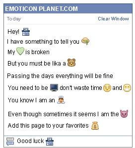 Conversation with emoticon 24 Hours Store for Facebook