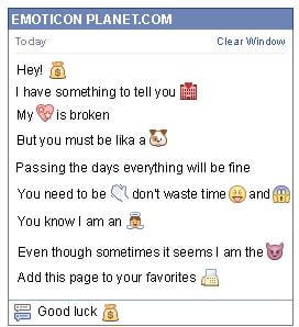 Conversation with emoticon Bag with Money for Facebook