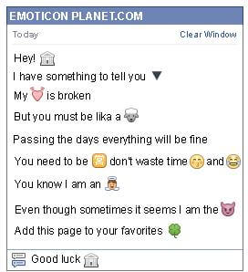 Conversation with emoticon Bank for Facebook