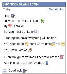 Conversation with emoticon Cell Phone Off for Facebook