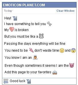 Conversation with emoticon Cell Phone Service Sign for Facebook