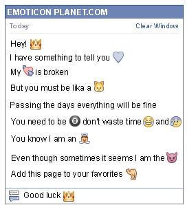 Conversation with emoticon Crown for Facebook