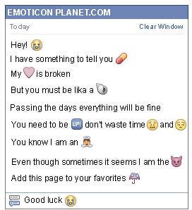 Conversation with emoticon Crying Face for Facebook