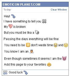 Conversation with emoticon Curved Arrow Looking Down for Facebook