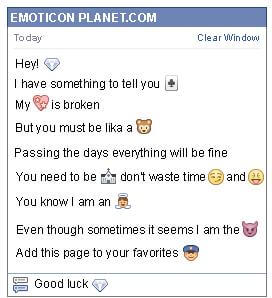 Conversation with emoticon Diamond for Facebook