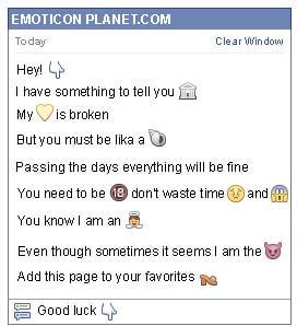 Conversation with emoticon Finger Pointing Down for Facebook