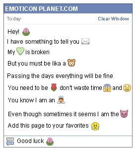 Conversation with emoticon Flower for Facebook