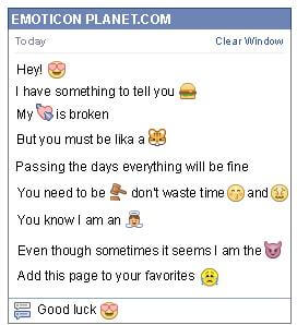 Conversation with emoticon Hearted Eyes for Facebook