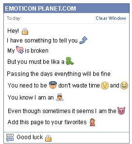 Conversation with emoticon Locked Padlock for Facebook