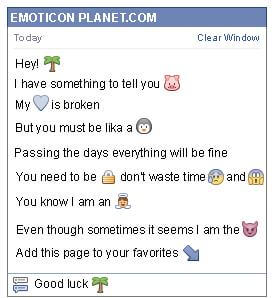 Conversation with emoticon Palm Tree for Facebook