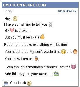 Conversation with emoticon Smile for Facebook