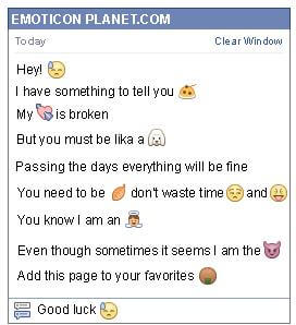 Conversation with emoticon Tiredness for Facebook
