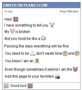 Conversation with emoticon To Fish for Facebook