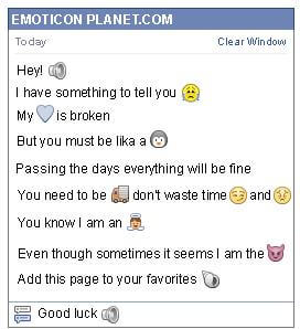 Conversation with emoticon Volume for Facebook